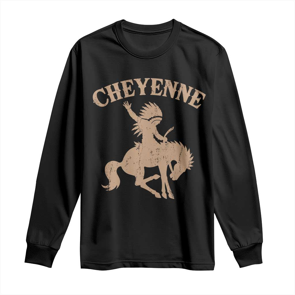 Cheyenne State Native American Cowboy Rodeo Long Sleeve Shirt TS11 Black Print Your Wear