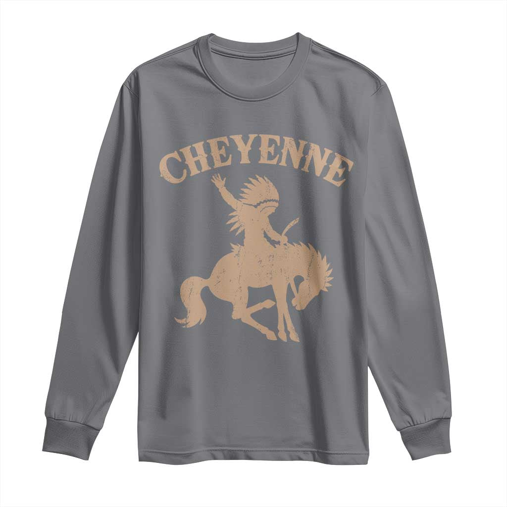 Cheyenne State Native American Cowboy Rodeo Long Sleeve Shirt TS11 Charcoal Print Your Wear