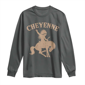 Cheyenne State Native American Cowboy Rodeo Long Sleeve Shirt TS11 Dark Heather Print Your Wear