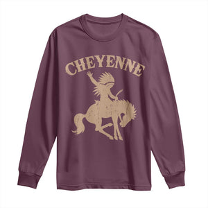 Cheyenne State Native American Cowboy Rodeo Long Sleeve Shirt TS11 Maroon Print Your Wear