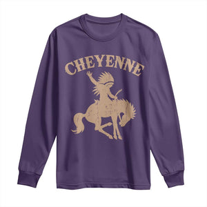 Cheyenne State Native American Cowboy Rodeo Long Sleeve Shirt TS11 Purple Print Your Wear