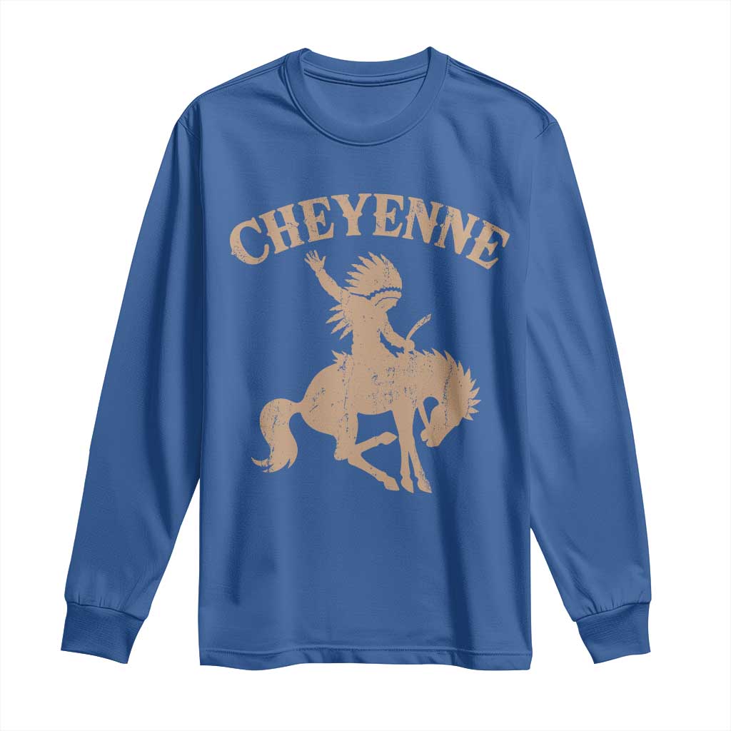 Cheyenne State Native American Cowboy Rodeo Long Sleeve Shirt TS11 Royal Blue Print Your Wear