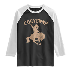 Cheyenne State Native American Cowboy Rodeo Raglan Shirt TS11 Black White Print Your Wear