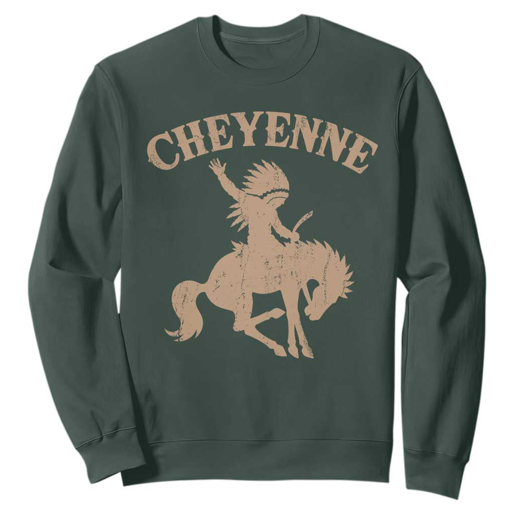 Cheyenne State Native American Cowboy Rodeo Sweatshirt TS11 Dark Forest Green Print Your Wear