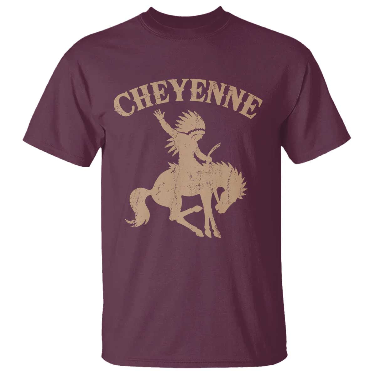 Cheyenne State Native American Cowboy Rodeo T Shirt TS11 Maroon Print Your Wear