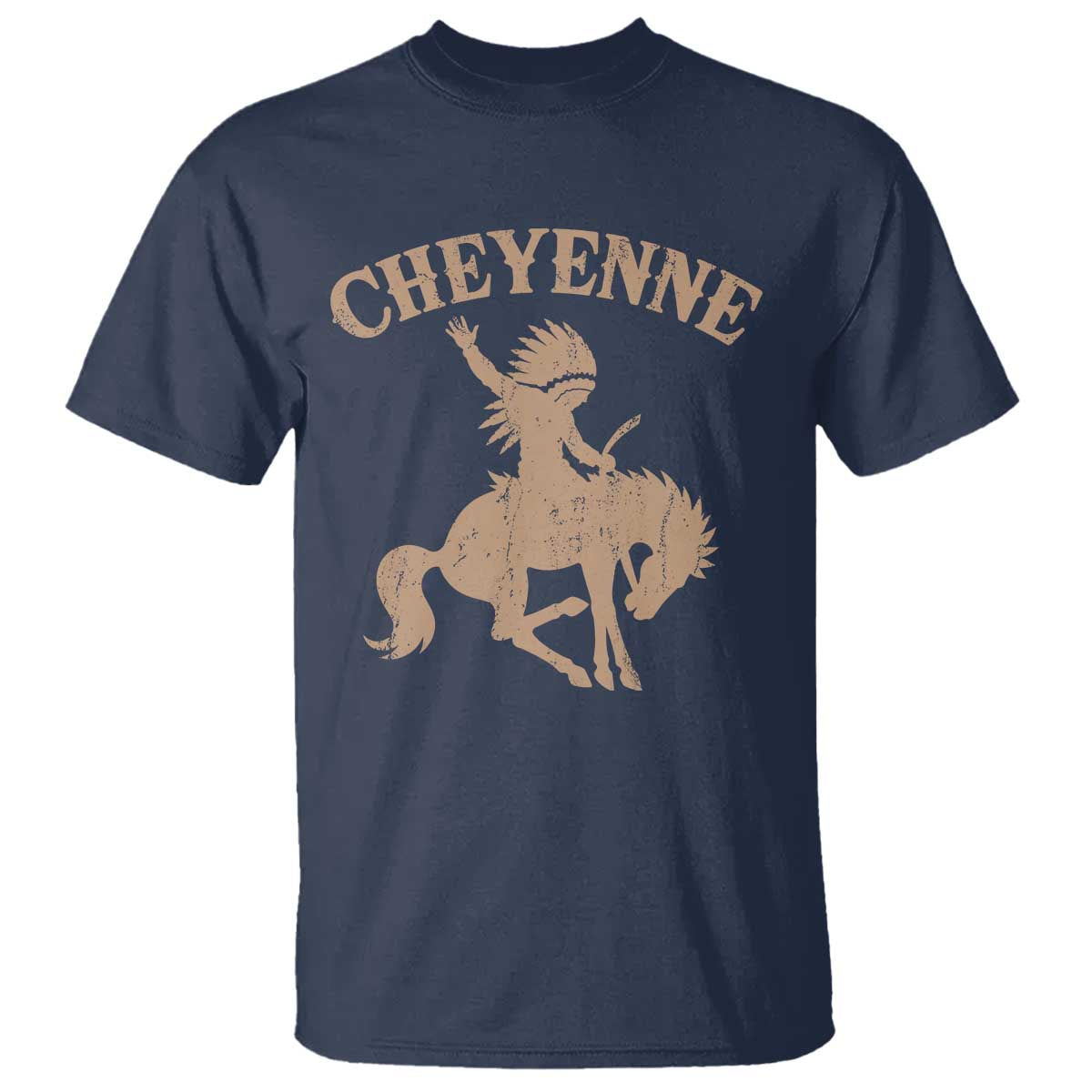Cheyenne State Native American Cowboy Rodeo T Shirt TS11 Navy Print Your Wear