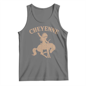 Cheyenne State Native American Cowboy Rodeo Tank Top TS11 Black Heather Print Your Wear