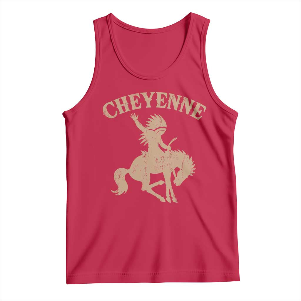 Cheyenne State Native American Cowboy Rodeo Tank Top TS11 Red Print Your Wear