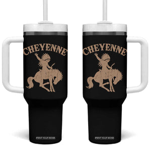 Cheyenne State Native American Cowboy Rodeo Tumbler With Handle TS11 One Size: 40 oz Black Print Your Wear