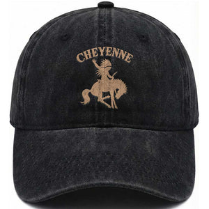 Cheyenne State Native American Cowboy Rodeo Washed Cotton Baseball Cap TS11 Print Your Wear