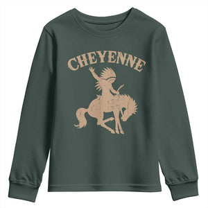Cheyenne State Native American Cowboy Rodeo Youth Sweatshirt TS11 Dark Forest Green Print Your Wear