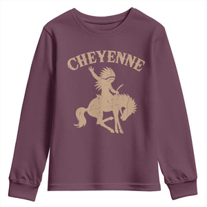 Cheyenne State Native American Cowboy Rodeo Youth Sweatshirt TS11 Maroon Print Your Wear