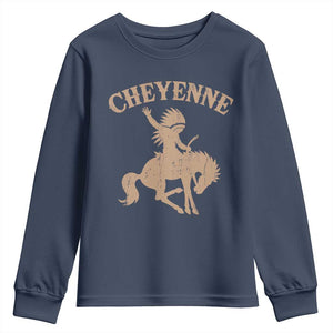 Cheyenne State Native American Cowboy Rodeo Youth Sweatshirt TS11 Navy Print Your Wear