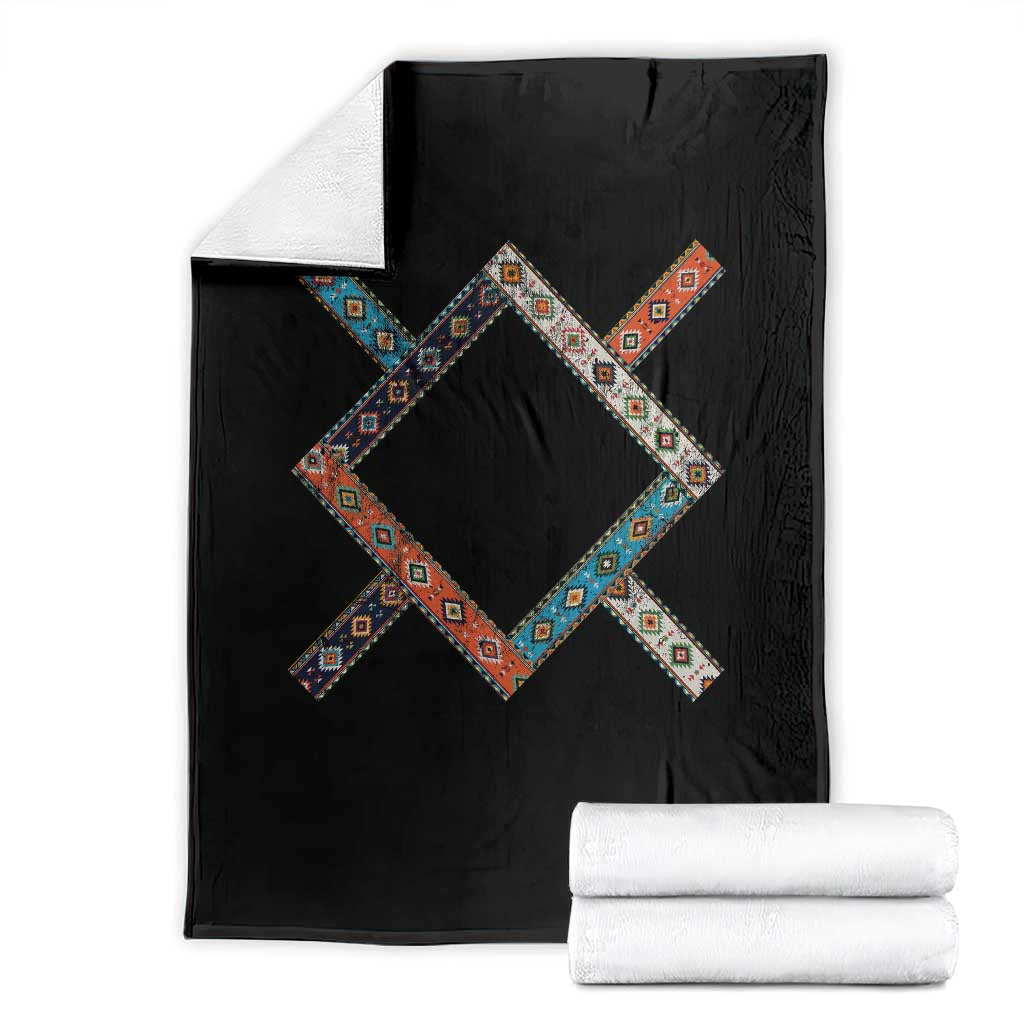 Northern Cheyenne Tribe Flag Montana Tribal Pattern Throw Blanket TS11 Black Print Your Wear
