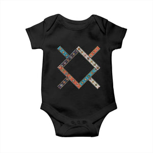 Northern Cheyenne Tribe Flag Montana Tribal Pattern Baby Onesie TS11 Black Print Your Wear