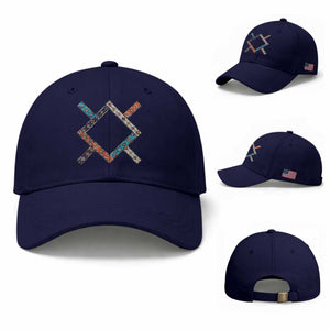 Northern Cheyenne Tribe Flag Montana Tribal Pattern Baseball Cap TS11 Baseball Cap Universal Fit Dark Blue Print Your Wear