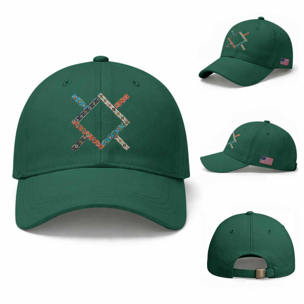 Northern Cheyenne Tribe Flag Montana Tribal Pattern Baseball Cap TS11 Baseball Cap Universal Fit Irish Green Print Your Wear