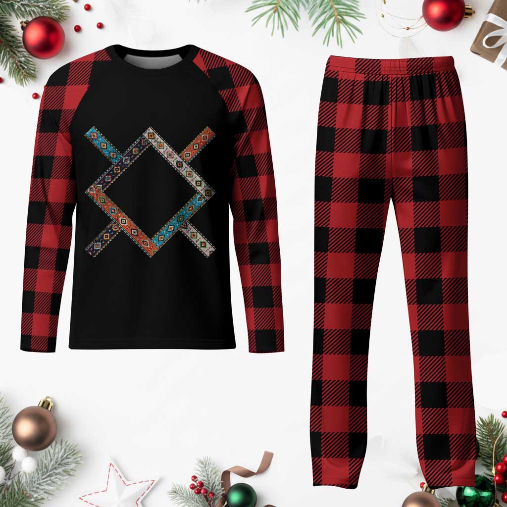 Northern Cheyenne Tribe Flag Montana Tribal Pattern Plaid Pajama Set TS11 Buffalo Plaid Print Your Wear