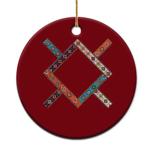 Northern Cheyenne Tribe Flag Montana Tribal Pattern Ceramic Ornament TS11 1pc Red Print Your Wear