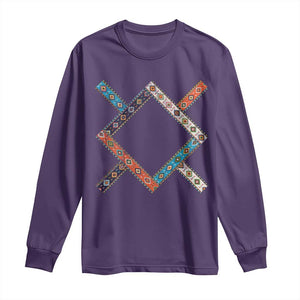 Northern Cheyenne Tribe Flag Montana Tribal Pattern Long Sleeve Shirt TS11 Purple Print Your Wear