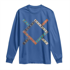 Northern Cheyenne Tribe Flag Montana Tribal Pattern Long Sleeve Shirt TS11 Royal Blue Print Your Wear