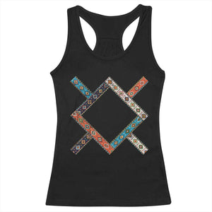 Northern Cheyenne Tribe Flag Montana Tribal Pattern Racerback Tank Top TS11 Black Print Your Wear