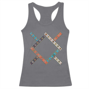 Northern Cheyenne Tribe Flag Montana Tribal Pattern Racerback Tank Top TS11 Charcoal Print Your Wear