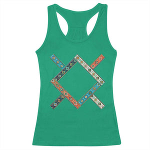 Northern Cheyenne Tribe Flag Montana Tribal Pattern Racerback Tank Top TS11 Irish Green Print Your Wear