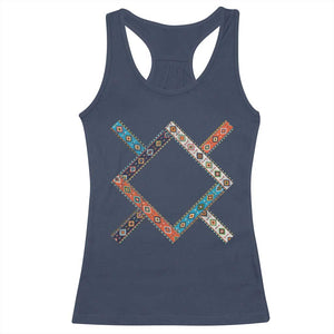 Northern Cheyenne Tribe Flag Montana Tribal Pattern Racerback Tank Top TS11 Navy Print Your Wear