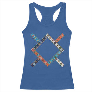 Northern Cheyenne Tribe Flag Montana Tribal Pattern Racerback Tank Top TS11 Royal Blue Print Your Wear