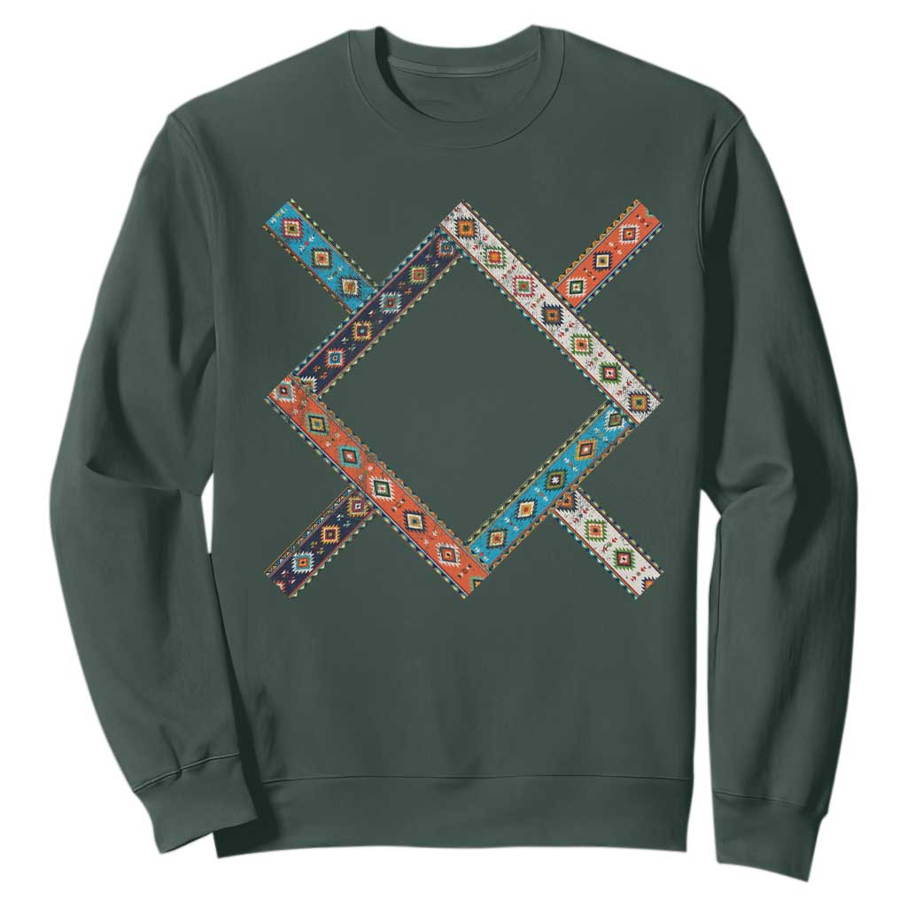 Northern Cheyenne Tribe Flag Montana Tribal Pattern Sweatshirt TS11 Dark Forest Green Print Your Wear