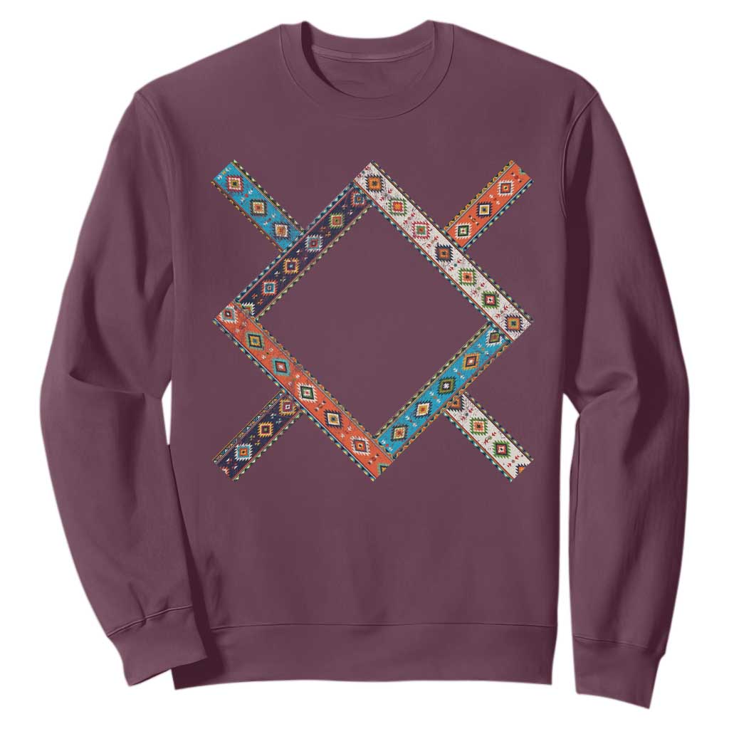 Northern Cheyenne Tribe Flag Montana Tribal Pattern Sweatshirt TS11 Maroon Print Your Wear