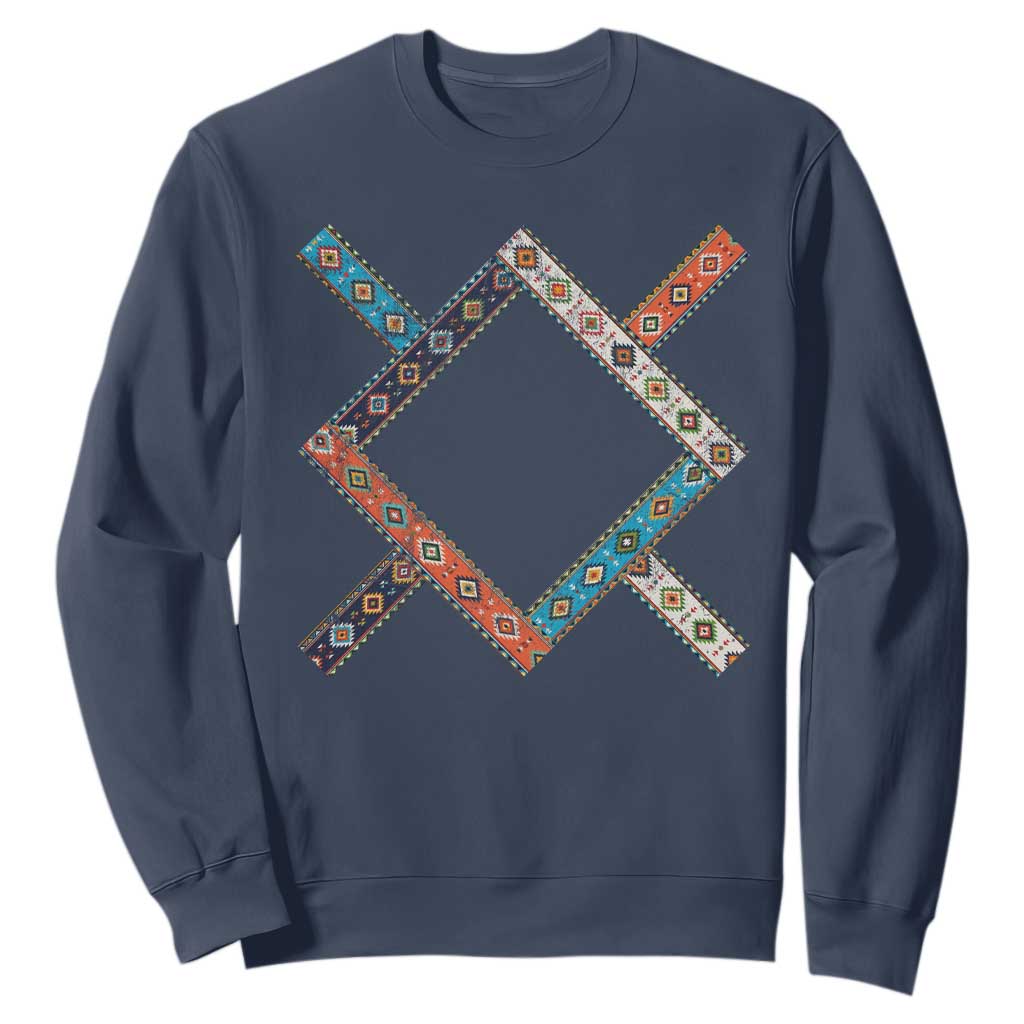 Northern Cheyenne Tribe Flag Montana Tribal Pattern Sweatshirt TS11 Navy Print Your Wear