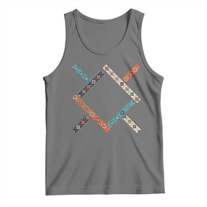 Northern Cheyenne Tribe Flag Montana Tribal Pattern Tank Top TS11 Black Heather Print Your Wear