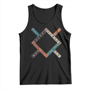Northern Cheyenne Tribe Flag Montana Tribal Pattern Tank Top TS11 Black Print Your Wear