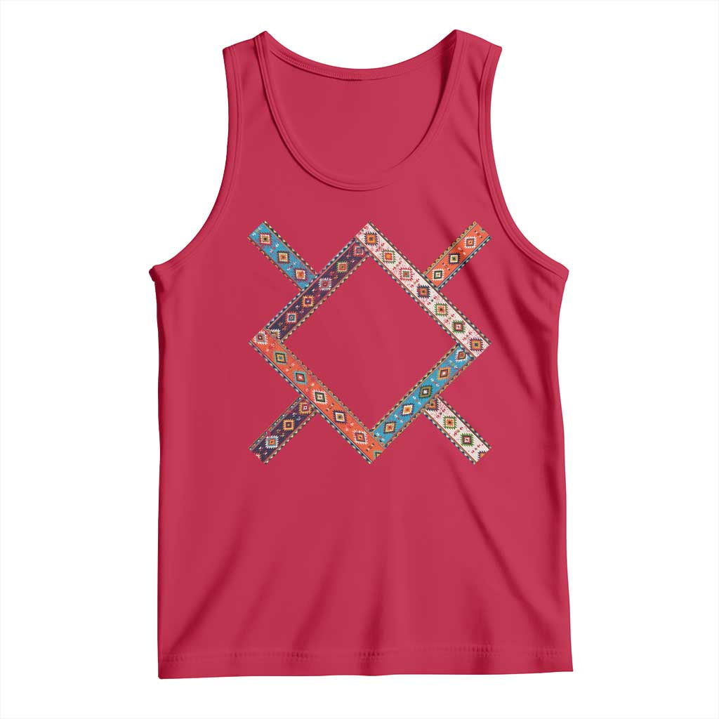Northern Cheyenne Tribe Flag Montana Tribal Pattern Tank Top TS11 Red Print Your Wear