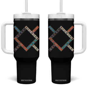 Northern Cheyenne Tribe Flag Montana Tribal Pattern Tumbler With Handle TS11 One Size: 40 oz Black Print Your Wear