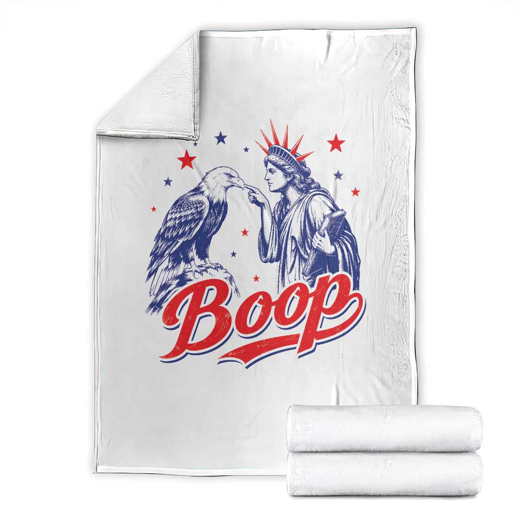 Boop Statue of Liberty and Eagle 4th of July Throw Blanket TS11 White Print Your Wear