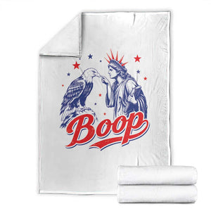 Boop Statue of Liberty and Eagle 4th of July Throw Blanket TS11 White Print Your Wear