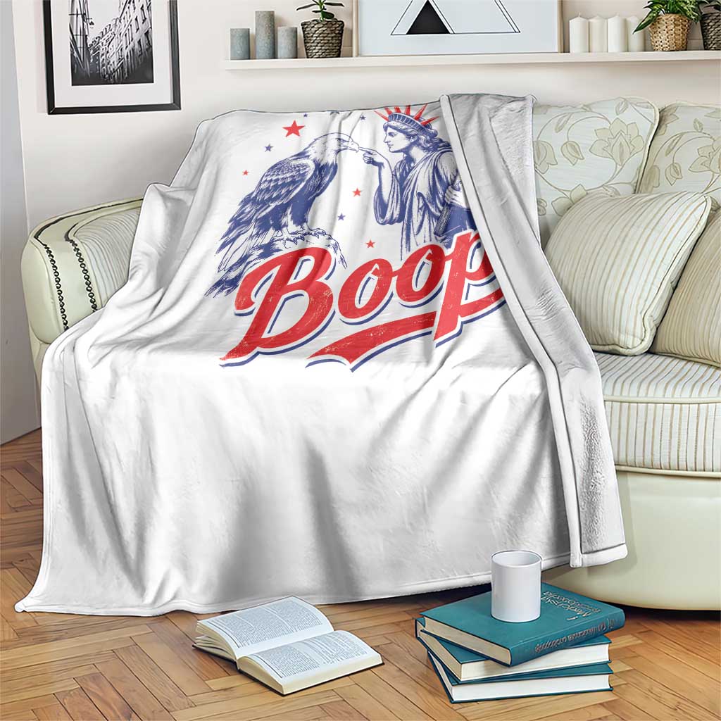 Boop Statue of Liberty and Eagle 4th of July Throw Blanket TS11 Print Your Wear