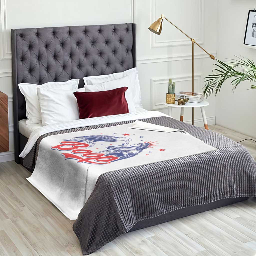 Boop Statue of Liberty and Eagle 4th of July Throw Blanket TS11 Print Your Wear