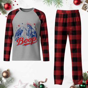 Boop Statue of Liberty and Eagle 4th of July Plaid Pajama Set TS11 Buffalo Plaid Print Your Wear