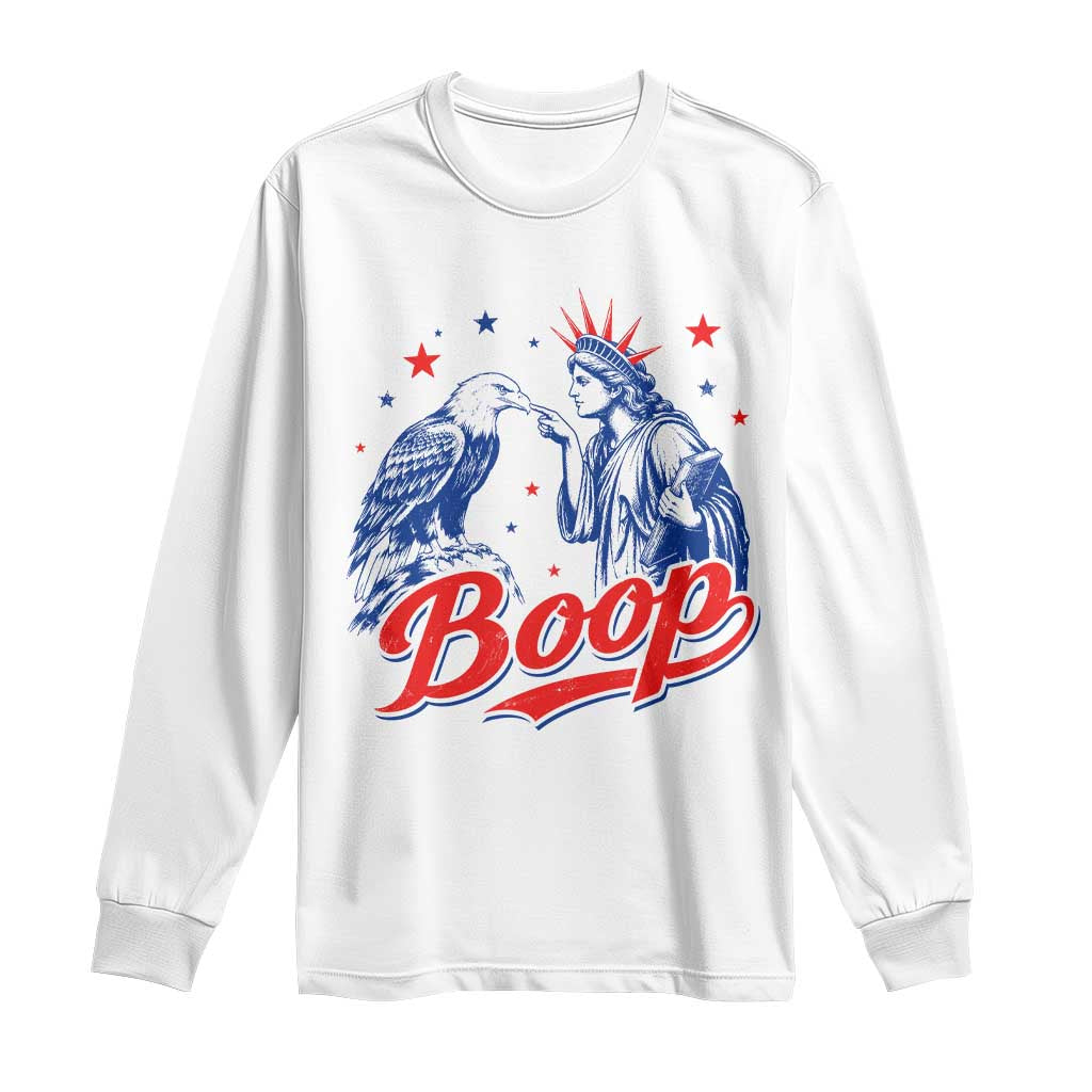 Boop Statue of Liberty and Eagle 4th of July Long Sleeve Shirt TS11 White Print Your Wear