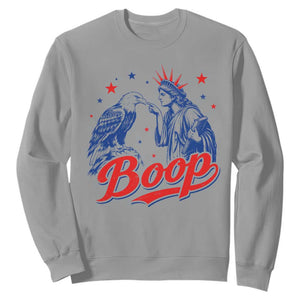 Boop Statue of Liberty and Eagle 4th of July Sweatshirt TS11 Sport Gray Print Your Wear