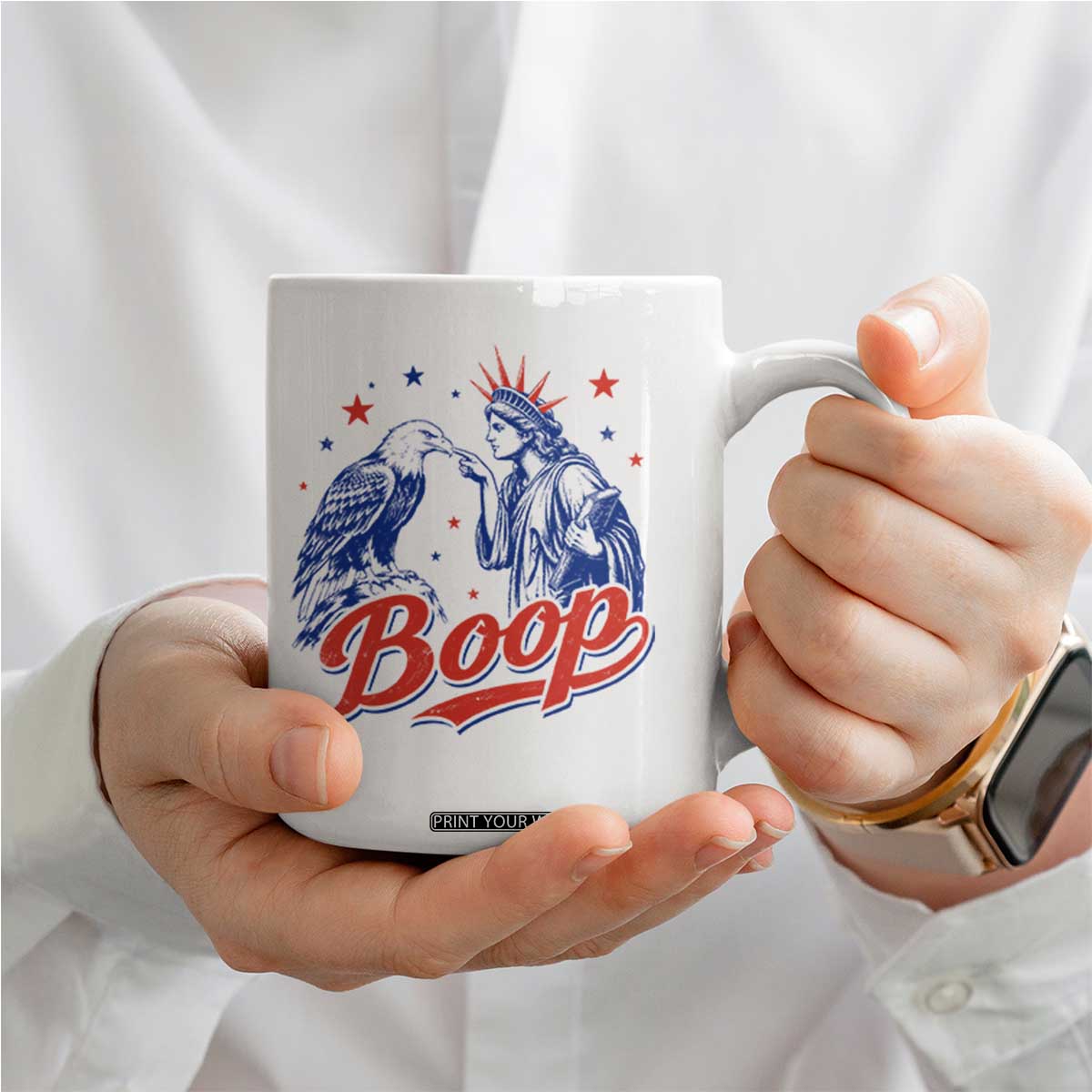 Boop Statue of Liberty and Eagle 4th of July Coffee Mug TS11 Print Your Wear