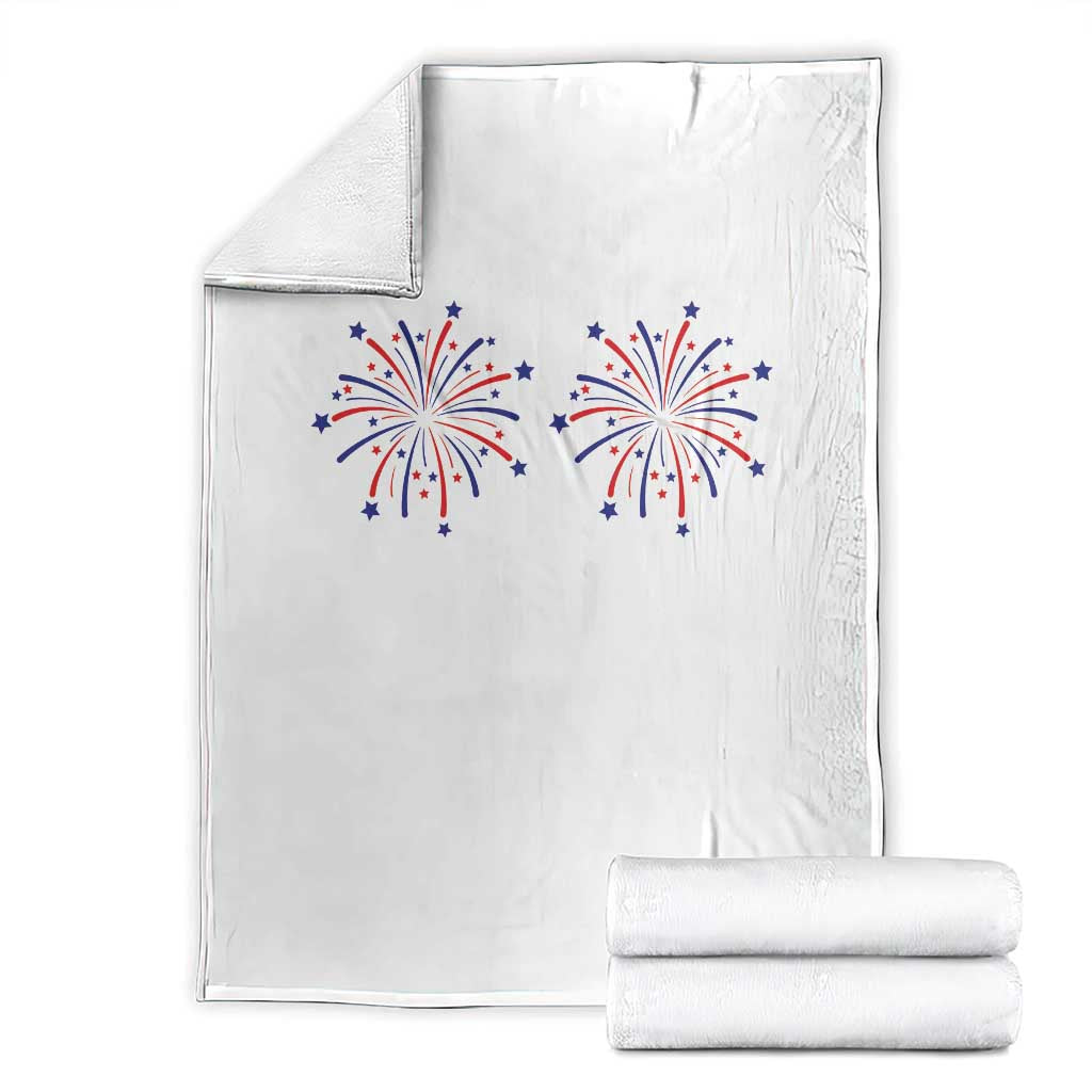 Funny Fireworks 4th of July Adult Humor Throw Blanket Just Here for The Fireworks TS11 White Print Your Wear