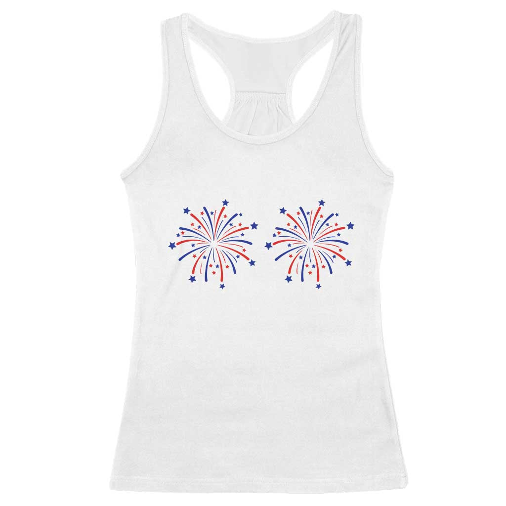 Funny Fireworks 4th of July Adult Humor Racerback Tank Top Just Here for The Fireworks TS11 White Print Your Wear