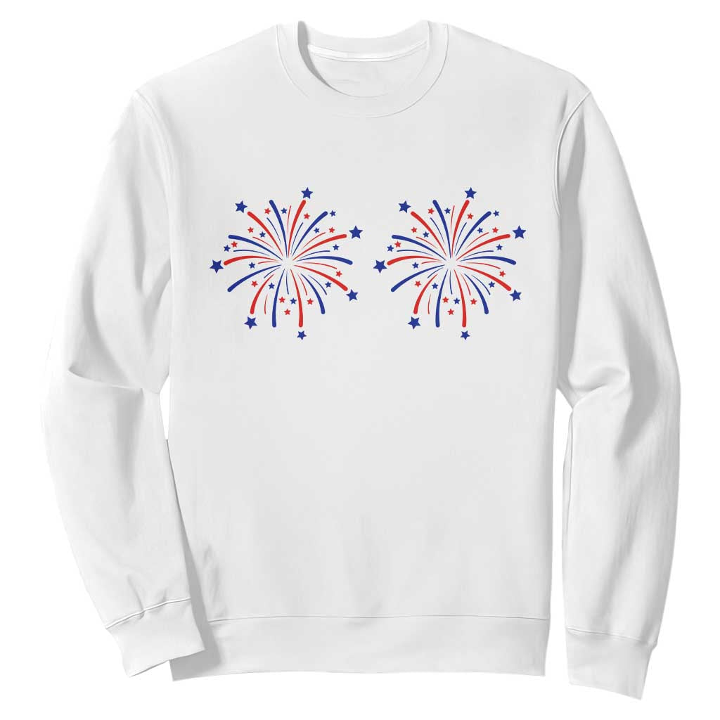 Funny Fireworks 4th of July Adult Humor Sweatshirt Just Here for The Fireworks TS11 White Print Your Wear