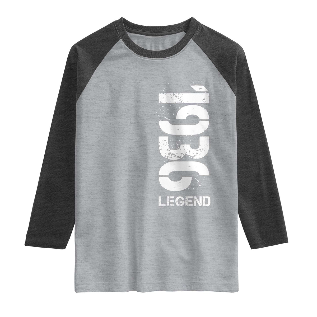 Vintage 1936 Legend Raglan Shirt 90th Birthday Gifts Special Milestone TS11 Heather Gray Heather Charcoal Print Your Wear