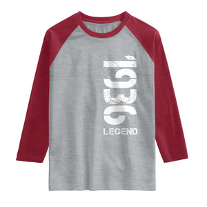Vintage 1936 Legend Raglan Shirt 90th Birthday Gifts Special Milestone TS11 Heather Gray Heather Red Print Your Wear